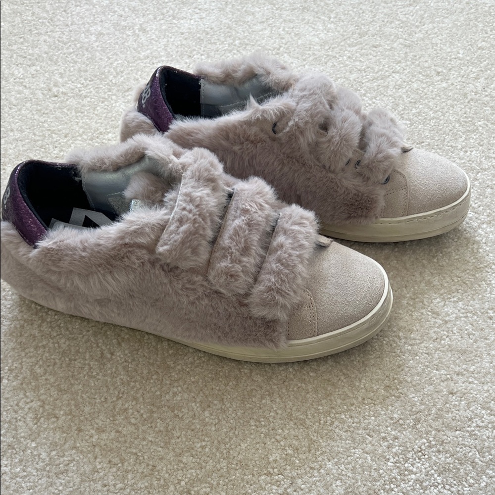NWT P448 Faux Fur Sneakers